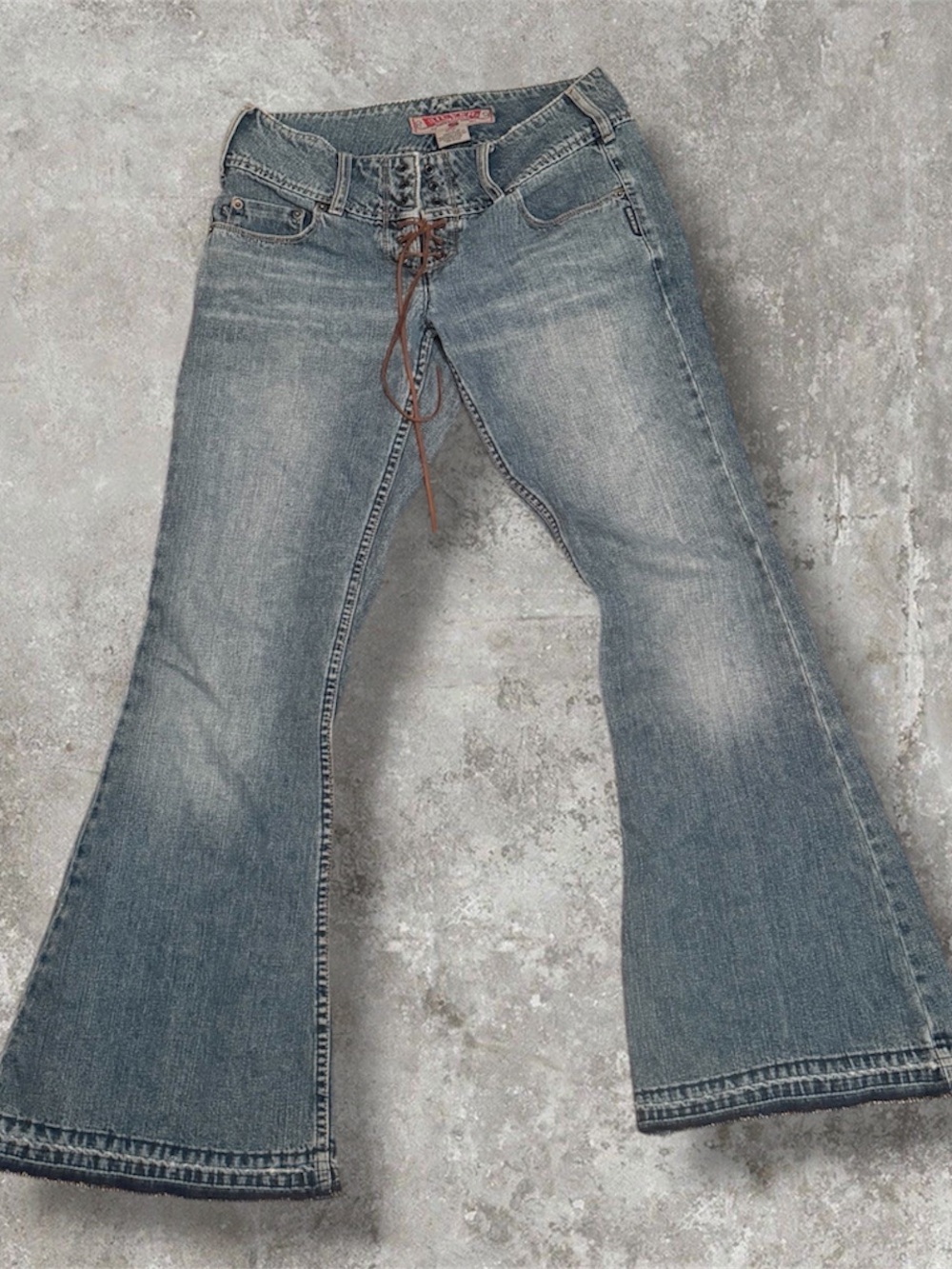Silver Jeans Women's Lace-Up Flare in Light Blue Wash